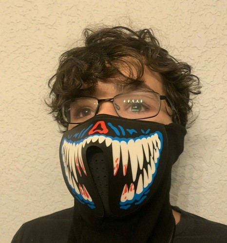 LED Light Up Half Mask for Party, Rave, Halloween, Sound Reactive - NEW! - Picture 5 of 7