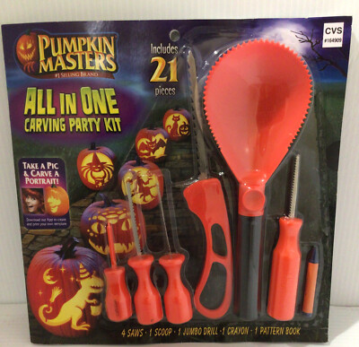 All In One Pumpkin Carving Pumpkin Masters 14 Patterns 21 Pieces Halloween
