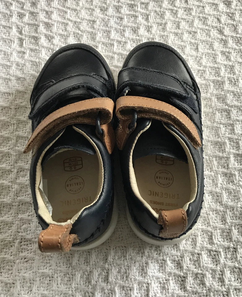 Clarks Zapatos Cuero Azul Niños Pequeños/Niños, Talla US 6.5W 13287 Primeros Zapatos Foto 3 de 4