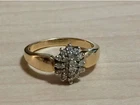 2Ct Round Cut Simulated Diamond Cluster Wedding Ring In 14k Yellow Gold Plated