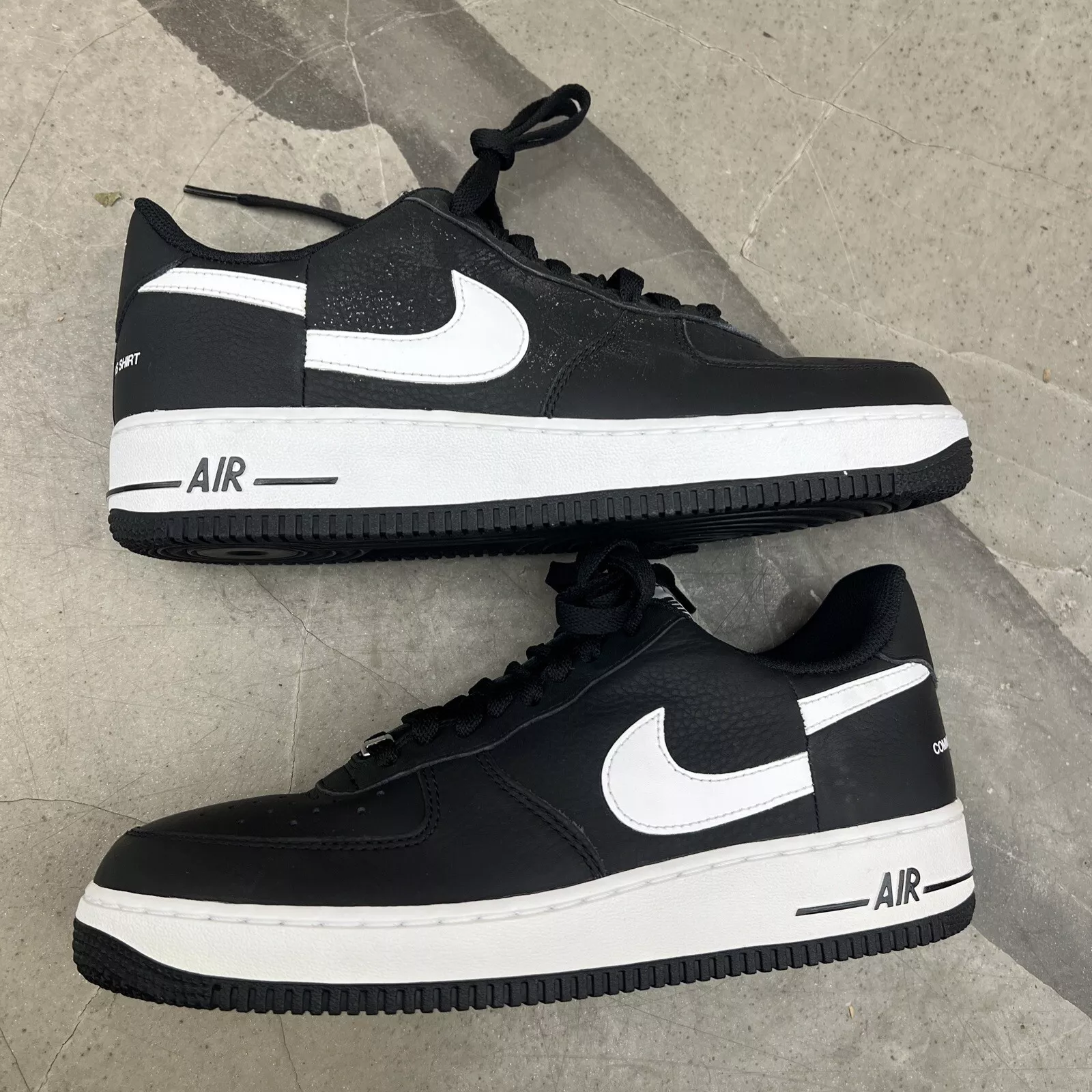 Taille 9,5   CHEMISE Nike Supreme x Comme des Garçons x Air Force 1 basse noire
