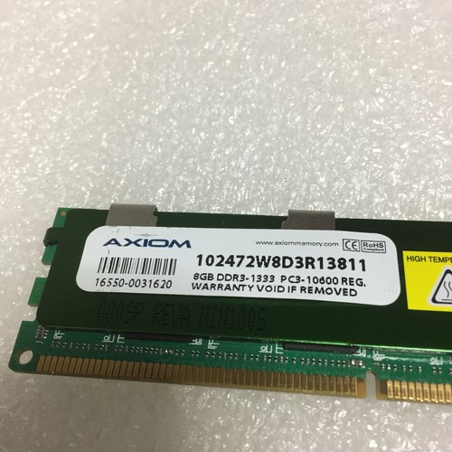 4X 32GB AXIOM 102472W8D3R13811 8GB SERVER MEMORY DDR3 PC3-10600 REG FREE S/H - Picture 3 of 4