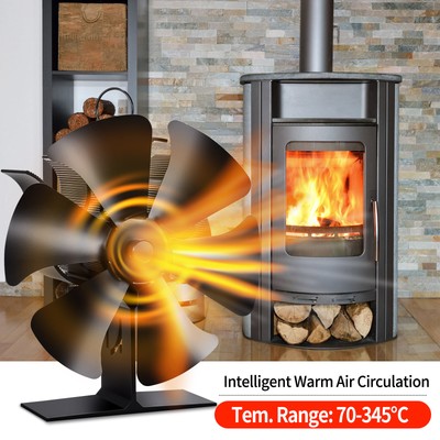 6 Blade Heat Powered Fan for Wood Log Burner Fireplace Fan Wood Burning  Stove UK | eBay