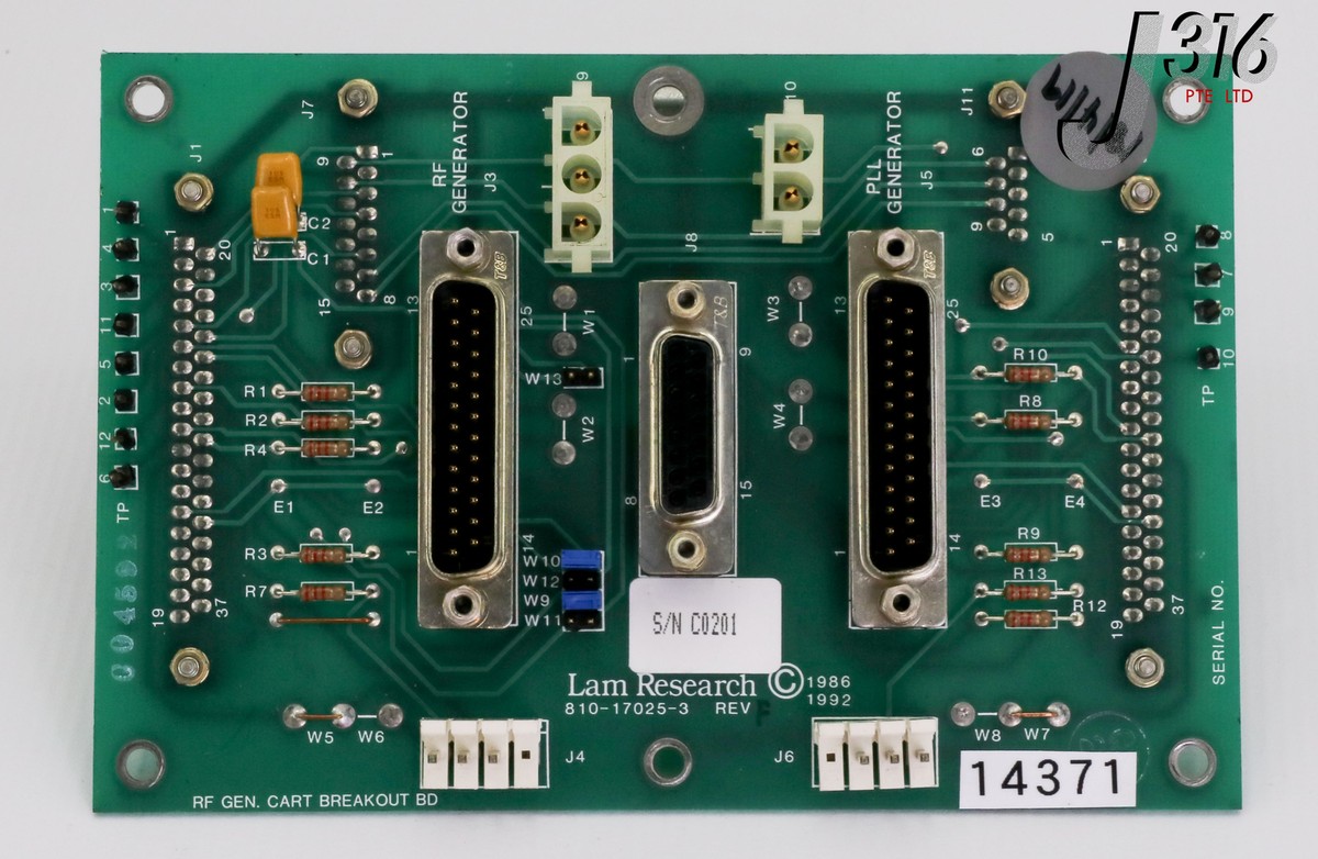 14371 LAM RESEARCH PCB,RF GENERATOR CART BREAKOUT BD. 810-17025-3
