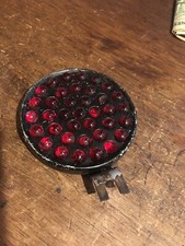 Original 1930-1940s Accessory Red Glass Marble Reflector Hot Rat Rod Old
