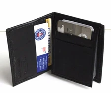GENUINE LEATHER Bifold Flap Top Men's Wallet Business Card Insert Holder