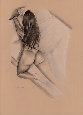 Art Print Nude Drawing Art Print Female Nude MeCos Art A4 - 254
