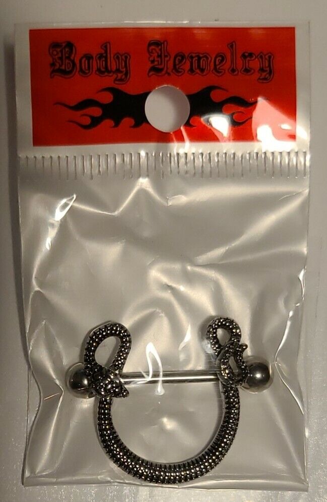 Pair Large-scale sale of Max 68% OFF Snake Nipple Rings Shield