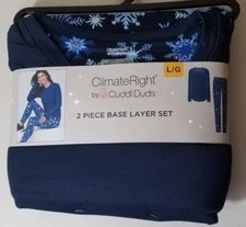 Cuddl Duds Base Layer Set Women Large L ClimateRight LS Top Legging Pajama NEW
