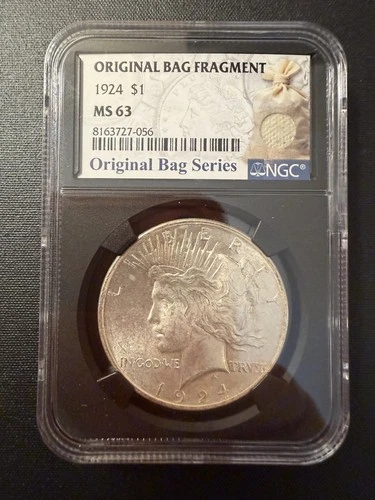 1924 Peace Dollar NGC MS63 Silver $1 Original Bag Fragment