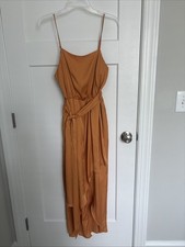 Orange Tangerine Satin Dress From Express SIZE M