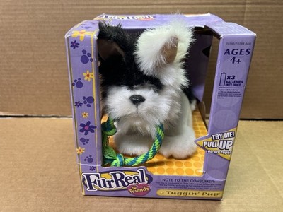 FurReal Friends Tuggin' Pup Black White Puppy Dog NEW