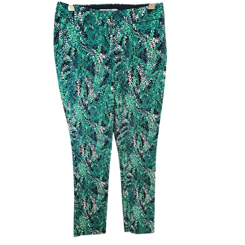 Boden Trouser Pants Womens 6 LONG Green Sea Grapes Taper Stretch Modern Comfort