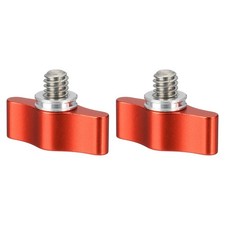 Clamping Screw Knob 1/4" x 0.75", 2Pcs Aluminum Alloy Camera Thumb Screws, Red