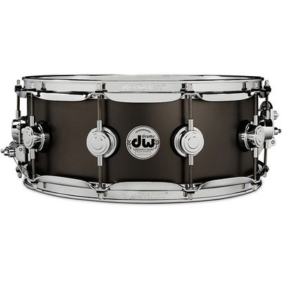 DW Collector's Satin Black Over Brass Snare Drum With Chrome Hardware 14 x 5.5''
