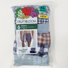 6 Pack Fruit of the Loom Mens XL 40-42" in Boxers Eversoft No Bunching Tagless