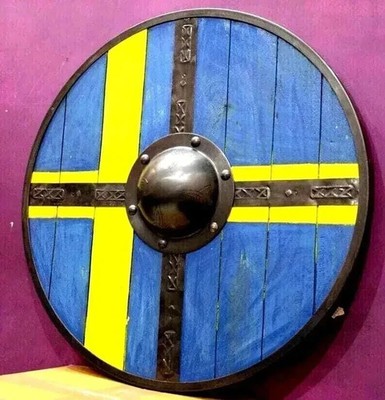 24'' Viking Wooden Round Shield Medieval Battle Ready Handmade Heavy Armor