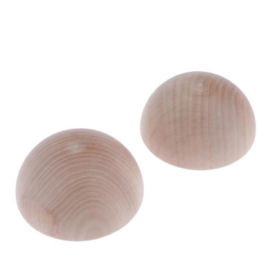 2 Stück Holz halb gespalten Kugeln Halbkugel halb Handwerk kleine Kinder DIY Projekt