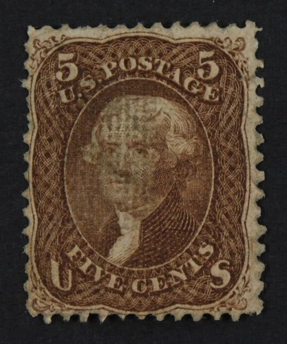 CKStamps: US Stamps Collection Scott#95 5c Jefferson Unused NG Lightly Crease