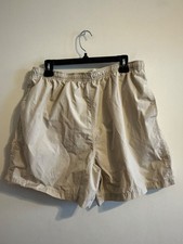 Islander size L Men's Swim Trunks Light beige Mesh Lined Pockets Drawstring