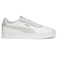 PUMA Carina 2.0 Laser Cut Lace Up Womens White Sneakers Casual Shoes 38938901