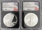 COMBO - 2024 and 2021 W FDOI NGC PF70 UC American Silver Eagles: Ryder/Mercanti