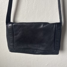 REACTION Kenneth Cole Reaction Black Soft Leather Messenger Crossbody Bag 11x8