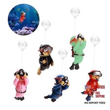 5PCS Floating Fish Tank Decorations Cute Little Diver Aquarium Decoration