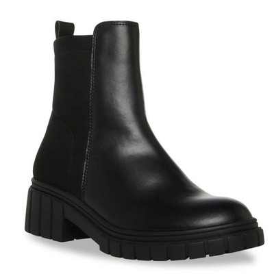 Blondo Prestly Waterproof Leather Ankle Boots Booties 10M Black Lug Sole NEW