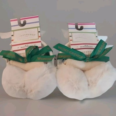 Earmuffs & Glove Lot Of 2 Sets: (2) White Earmuffs & (2) White Cotton Gloves Set