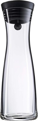WMF Basic Wasserkaraffe Aus Glas, 1 Liter, Glaskaraffe Mit Deckel, Silikondeckel