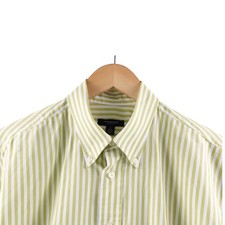 Burberry London Men Striped Button Down Shirt L Cotton Made in USA Casual