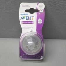 Philips Avent Natural First Flow Bottle Nipples SCF657/23 0m 2 Pack SEALED BinC