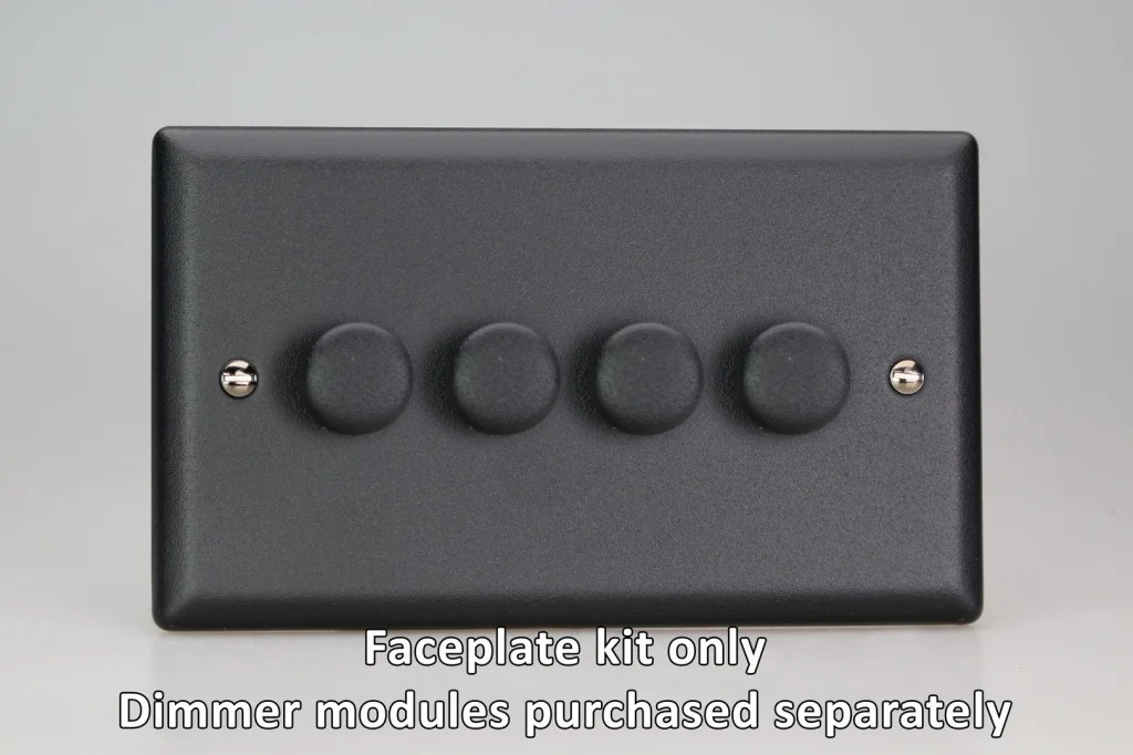 Dimmer Black Matrix Faceplate Kit Urban Matt 4-Gang Varilight WYD4.MB