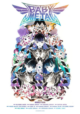 Babymetal Poster Europe Tour 2026 Schedule Art By Peach Momoko Poster
