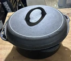 Vintage Griswold Cast Iron #8 Dutch Oven 1278  w/Self Basting Lid Sits Flat