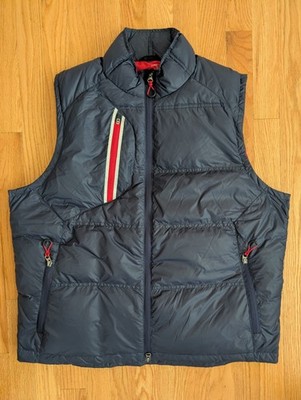Zero Restriction Tour Series Vest Mens Large Puffer Quilted Navy Red full Zip 