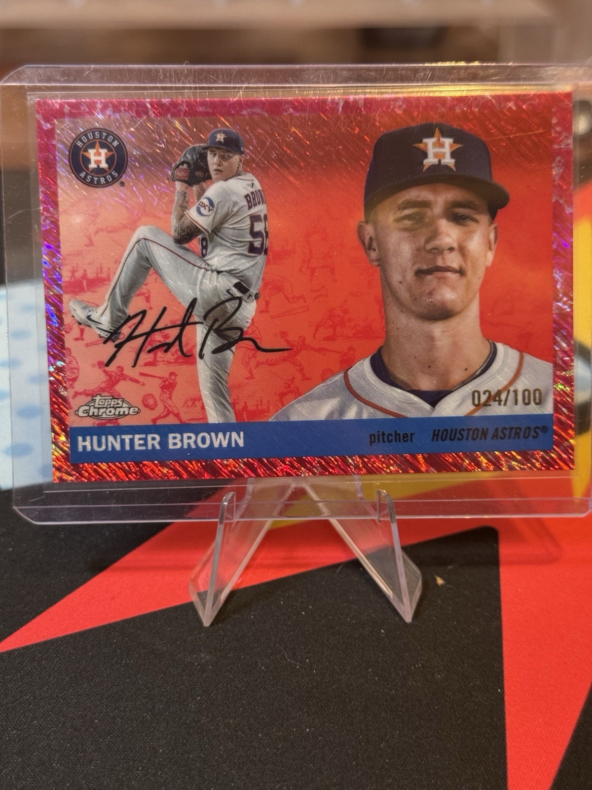 2025 Topps Chrome Platinum Hunter Brown #184 Toile Cream/Fuchsia Shimmer /100