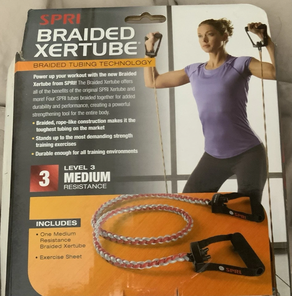 Bandas de resistencia SPRI trenzadas Xertube nivel de ejercicio 3 MEDIANO nuevas en caja Foto 2 de 2
