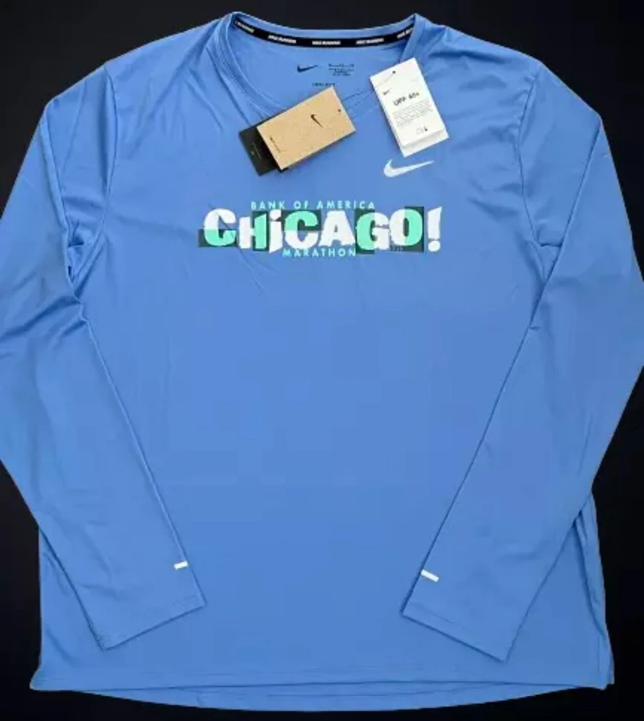 Nike BOA Chicago Marathon 2023 Miler LS Running Shirt FD2699-450 Men’s Size S