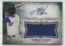 2015 Topps Triple Threads Unity Jumbo Relics Emerald /50 Jorge Soler Auto 5w7