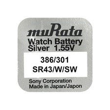 Murata/Sony 386/301 batteries for quartz watches with silver oxides 1.55 volts