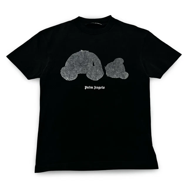 Palm Angels Kill The Bear Faded Black Logo Tee Designer MSRP $350