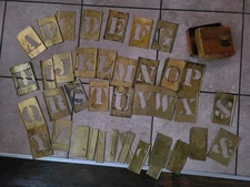 Vintage Reese's Adjustable Lockedge Brass Stencils 2-1/2" Letters, Numbers 