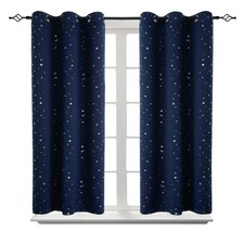 Kids Blackout Curtains for Bedroom - Grommet Thermal Insulated Silver Star Pr...