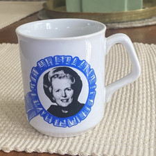 Margaret Thatcher Printed White Mug 300ml Ceramic/Porcelain with Handle