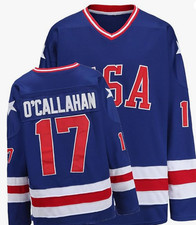 Hockey Jersey of USA 1980 Miracle On Ice 17 O'Callahan Ice Hockey Jersey Large