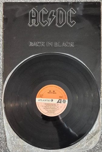 AC/DC Back In Black LP Rare Spanish First Press Orange & Pink Labels NM Vinyl