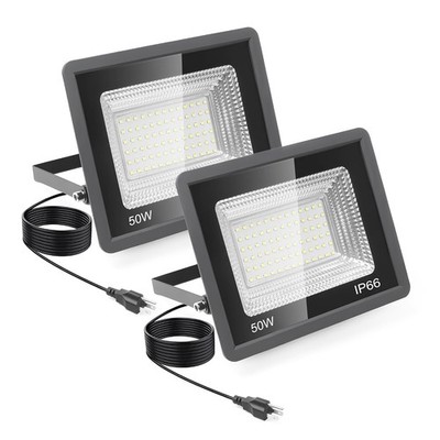 50W LED Flood Light 5500LM 6500K Outdoor Security High Power Metal Warehouse