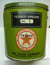 Vintage Texaco Grease 25 LB. Can Port Arthur TX Advertising Rare 1930s Bucket